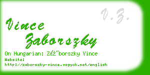 vince zaborszky business card